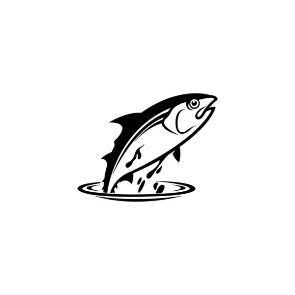 Tuna Fish Icon Logo Vector Design Template — Vetor de Stock