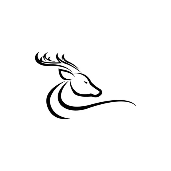 Deer Head Icon Logo Vector Design Template — Vector de stock