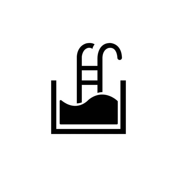 Swimming Pool Icon Logo Vector Design Template — Archivo Imágenes Vectoriales