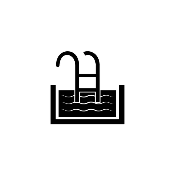 Swimming Pool Icon Logo Vector Design Template — Vetor de Stock