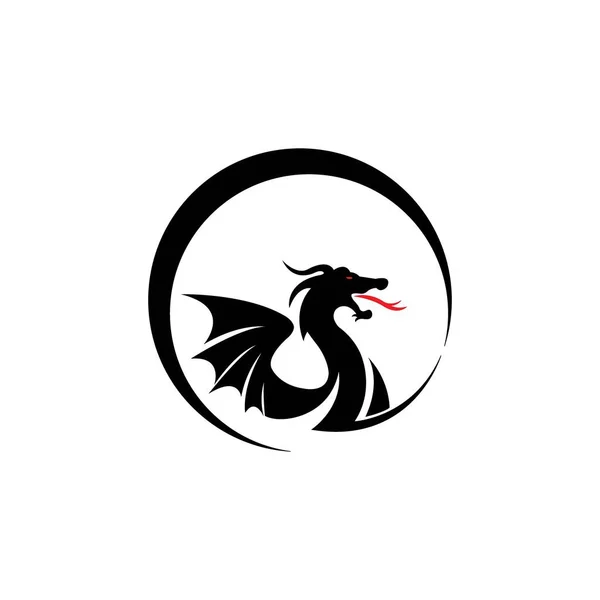 Dragon Icon Logo Vector Design Template — Stok Vektör
