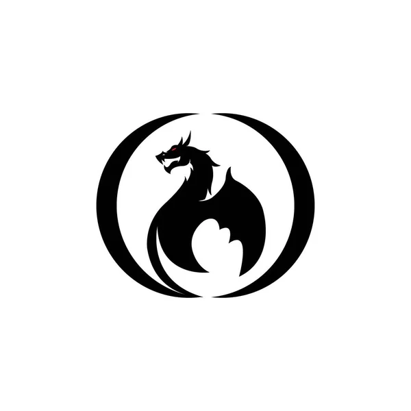 Dragon Icon Logo Vector Design Template — Stok Vektör