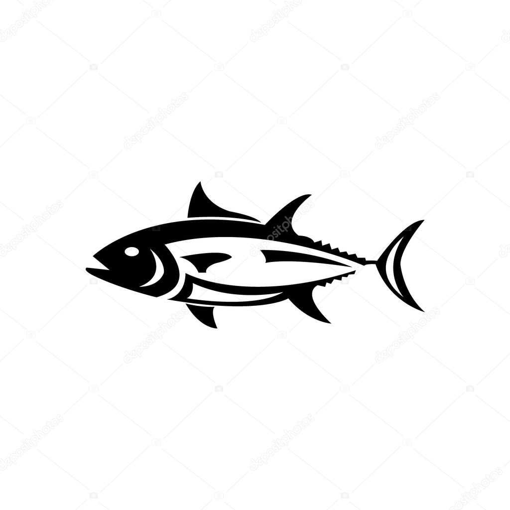 Tuna fish icon logo vector design template