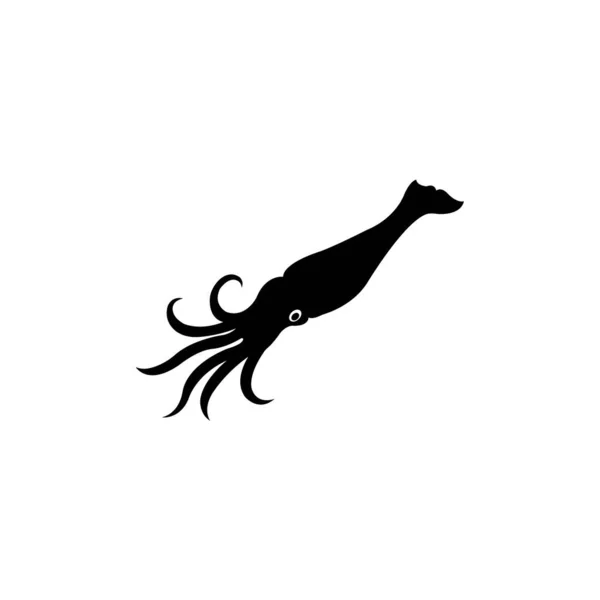 Кальмар Значок Логотип Векторний Дизайн Шаблон — стоковий вектор