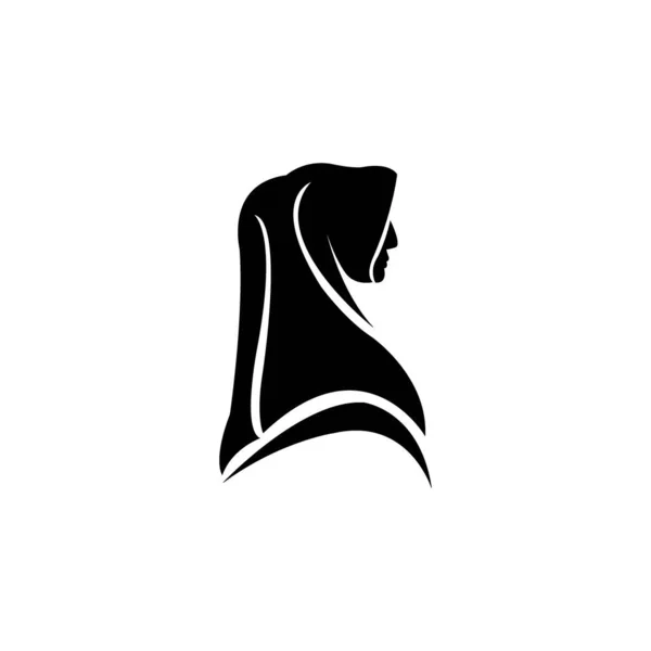 Muslim Hijab Icon Logo Vector Design Template — Vettoriale Stock