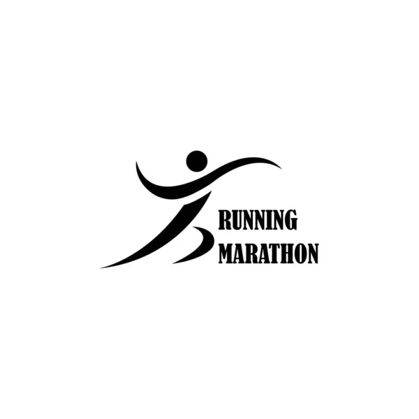 Run Marathon Icon Logo Vector Design Template — Stockový vektor