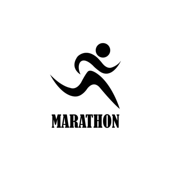 Run Marathon Icon Logo Vector Design Template — 图库矢量图片
