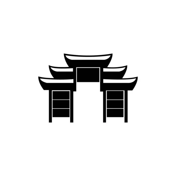 Pagoda Temple Icon Logo Vector Design Template — Stock Vector