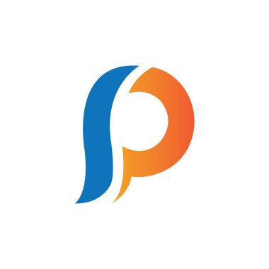 P simgesi logo vektör tasarım şablonu