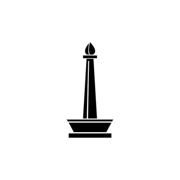 Monas Monument Εικονίδιο Λογότυπο Διάνυσμα Πρότυπο Σχεδιασμού — Διανυσματικό Αρχείο