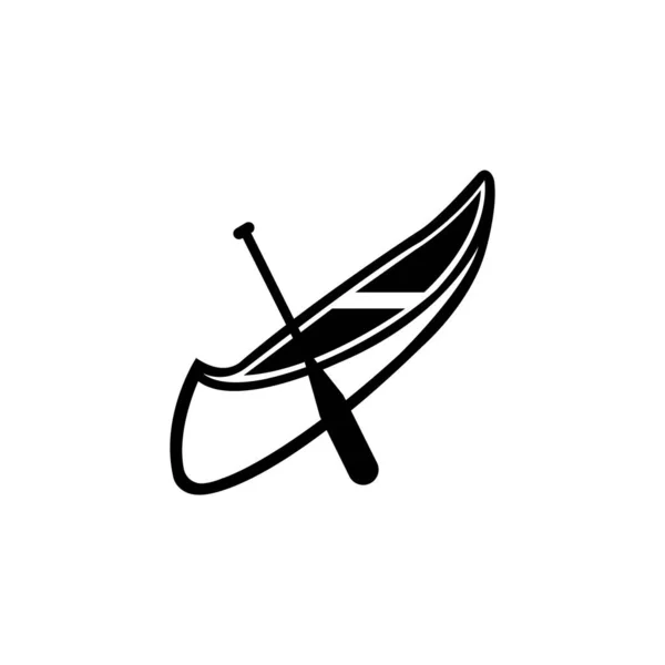 Canoe Icon Logo Vector Design Template — Stock Vector