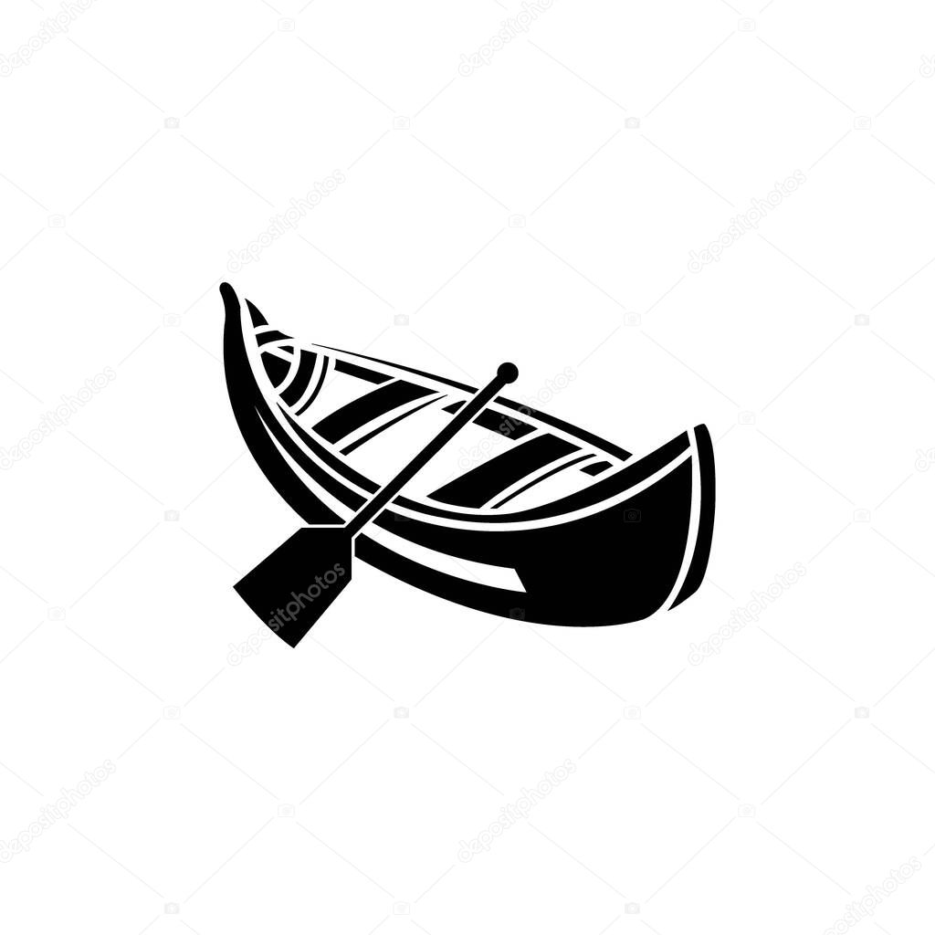 Canoe icon logo vector design template
