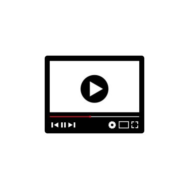 Video simgesi logo vektör tasarım şablonunu çal