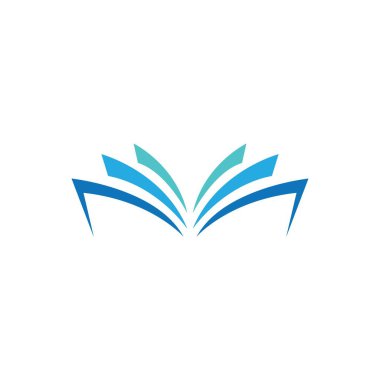 Kitap simgesi logo vektör tasarım şablonunu aç