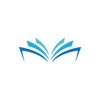 Kitap simgesi logo vektör tasarım şablonunu aç