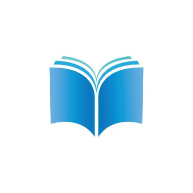 Kitap simgesi logo vektör tasarım şablonunu aç