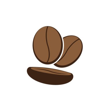 Kahve çekirdeği simgesi logo vektör tasarım şablonu