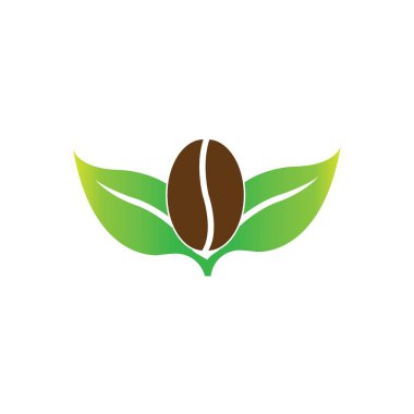Kahve çekirdeği simgesi logo vektör tasarım şablonu