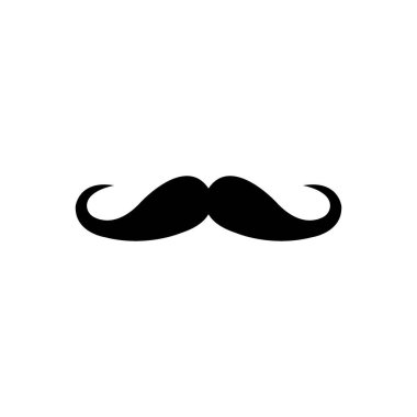 Bıyık simgesi logo vektör tasarım şablonu