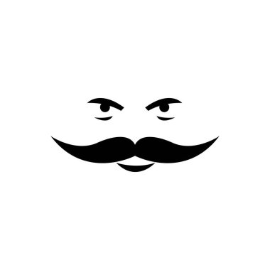 Bıyık simgesi logo vektör tasarım şablonu
