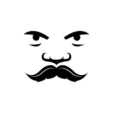 Bıyık simgesi logo vektör tasarım şablonu
