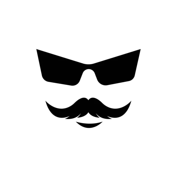 Bigote Icono Logotipo Vector Diseño Plantilla — Archivo Imágenes Vectoriales