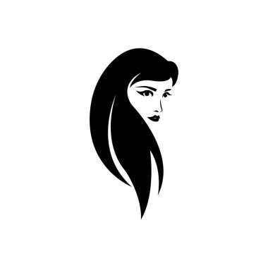 Kadın yüzü simge logo vektör tasarım şablonu