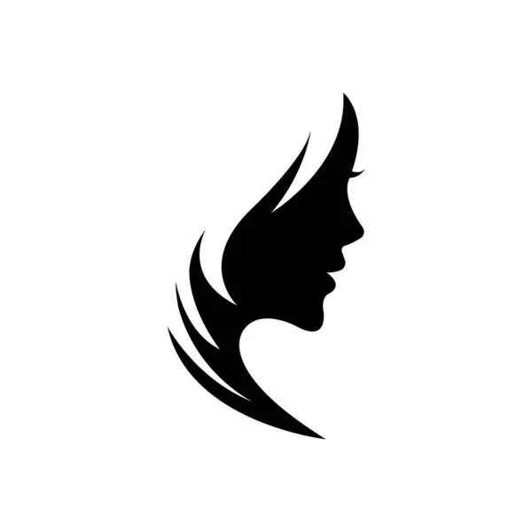 Mujer Icono Cara Logo Vector Diseño Plantilla — Archivo Imágenes Vectoriales