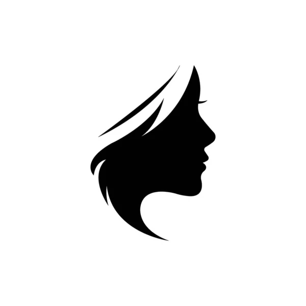 Mujer Icono Cara Logo Vector Diseño Plantilla — Archivo Imágenes Vectoriales