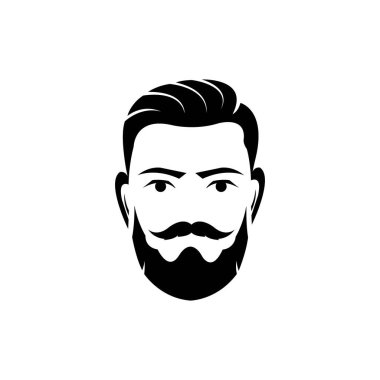 adam yüzü simge logo vektör tasarım şablonu