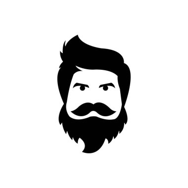 adam yüzü simge logo vektör tasarım şablonu