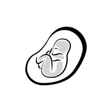 fetüs simgesi logo vektör tasarım şablonu