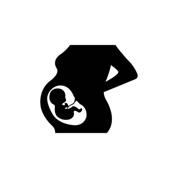 Fetus Icono Logotipo Vector Diseño Plantilla — Vector de stock