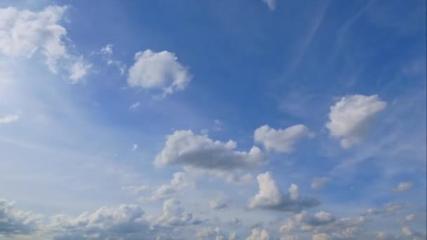 Time Lapse Video White Clouds Moving Blue Sky — Stock Video