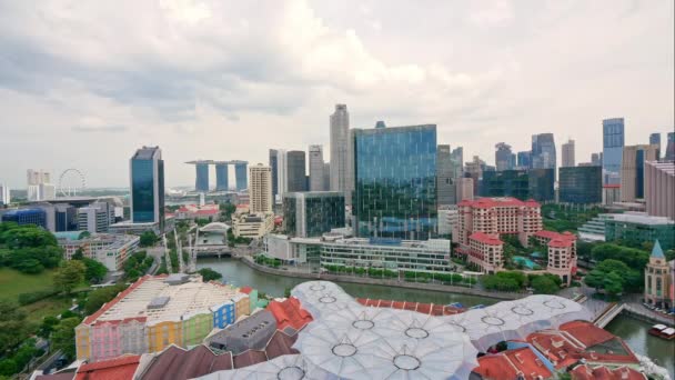 Singapore Ledna 2019 Krásná Časová Prodleva Singapurské Panorama Města Výhled — Stock video