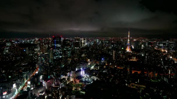 Προβολή Στο Τόκιο Τον Πύργο Του Τόκιο Στην Ιαπωνία — Αρχείο Βίντεο