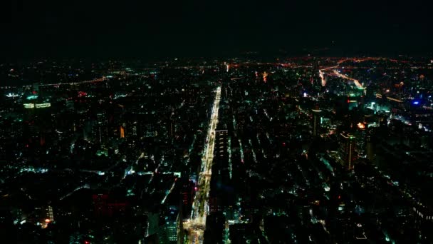 Aerial Footage Modern City Night — Video