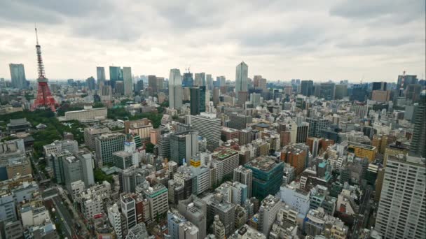 日本东京 2022年9月 东京市与东京塔的时差景观 — 图库视频影像
