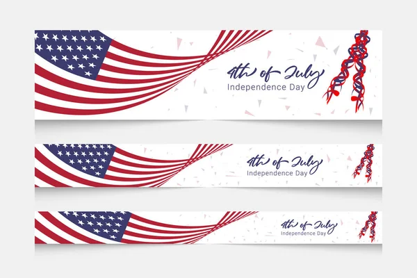 Independence day USA banner template. 4th of July celebration banner template set.