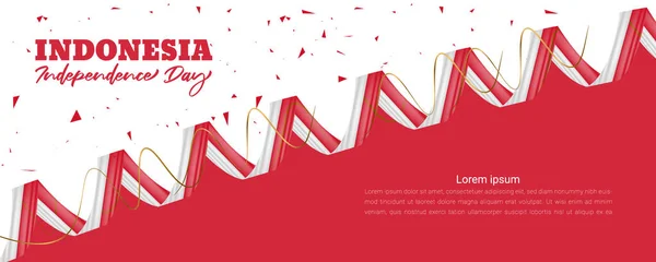 Indonesia independence day background with 3d flag-waving design