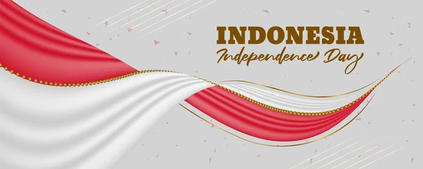 Indonesia independence day background with 3d flag-waving design