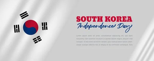 South Korea independence day celebration background with a 3d flag-waving design