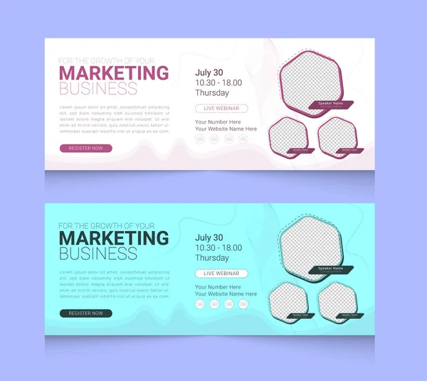 Business live webinar with light color and corporate Banner template set design