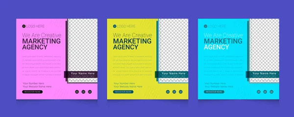 Digital marketing agency corporate  social media post template set