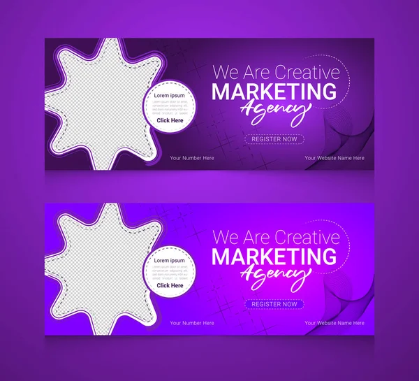 stock vector Professional Digital Marketing Agency horizontal banner template set