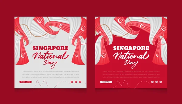 Дизайн Баннеров Национального Дня Сингапура — стоковый вектор