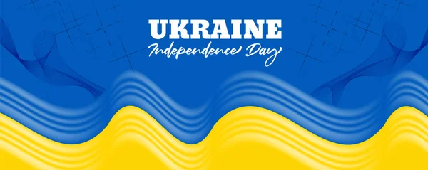 Ukraine independence day celebration background with 3d flag-waving design 