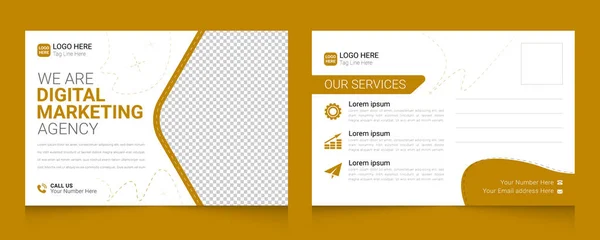 Digital marketing agency postcard template design