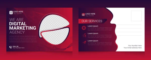 Digital marketing agency colorful postcard template design