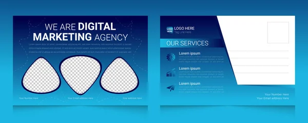 Digital marketing agency colorful postcard template design